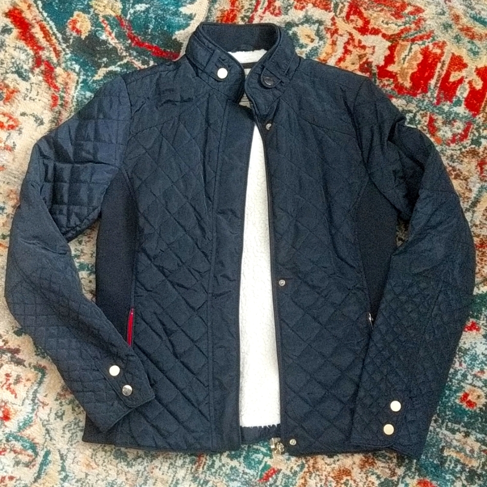 Navy Blue Sherpa lined jacket